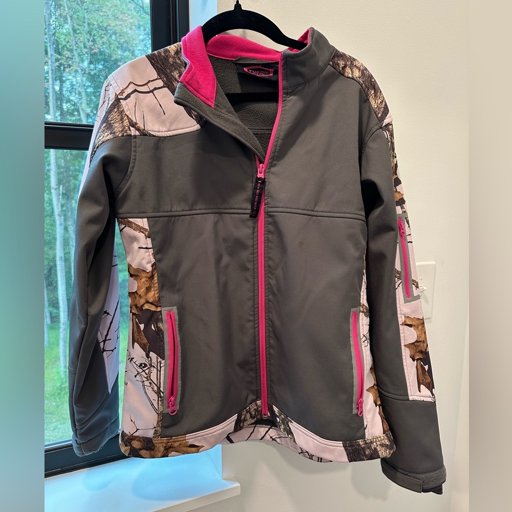 Yukon Gear Women's Windproof Softshell Fleece Jacket, Mossy Oak Break-Up